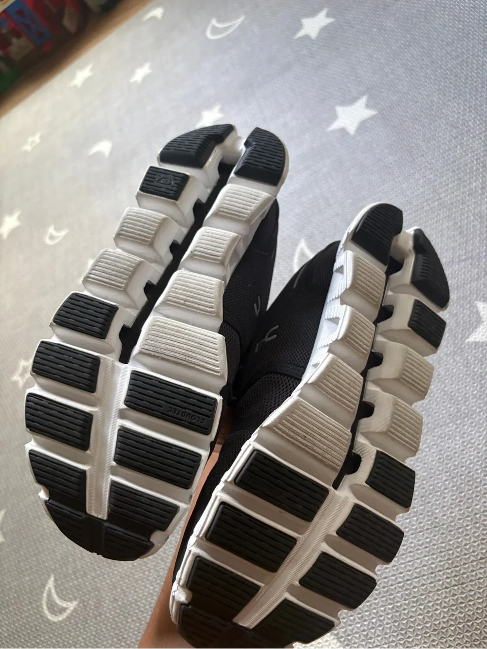 On Women’s Cloudswift Athletic Sneakers in Black and White